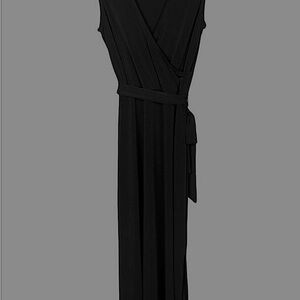 Leota faux-wrap maxi dress, size Large, Black